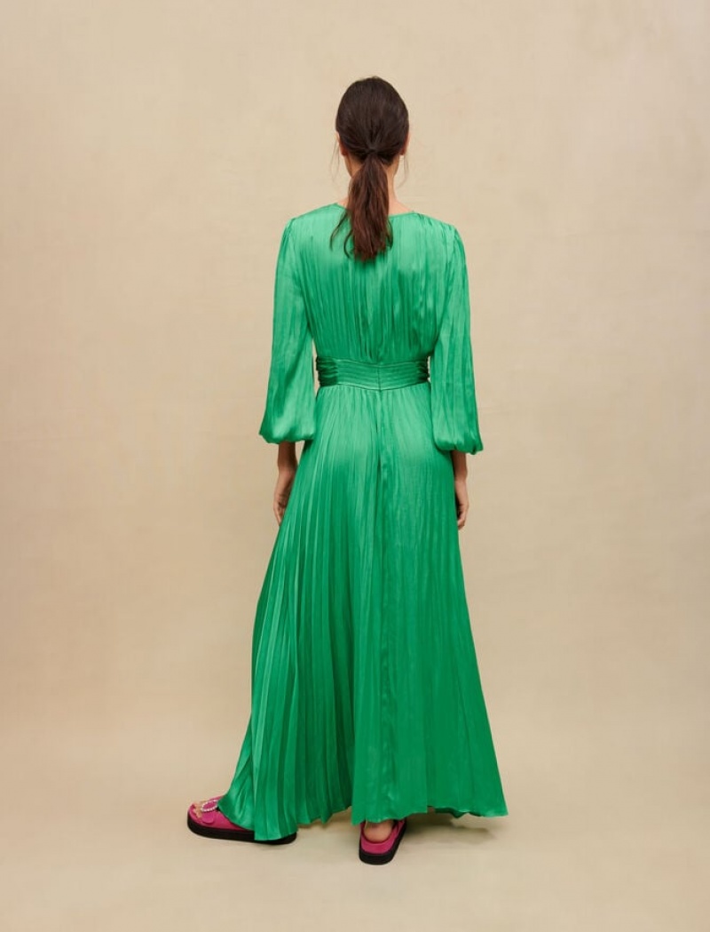 Maje Draped Satiny Jurken Dames Groen | LHJOTRA-95